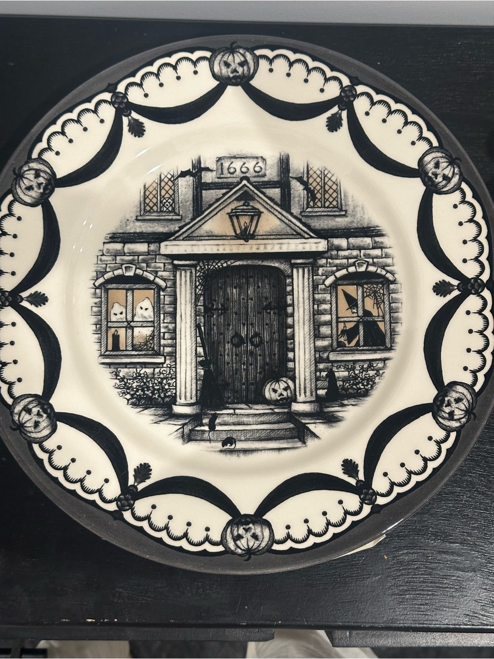 Stafford Royal Stafford Black and Cream Backstamp Decorative Plates set
